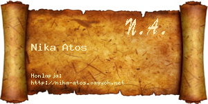 Nika Atos névjegykártya